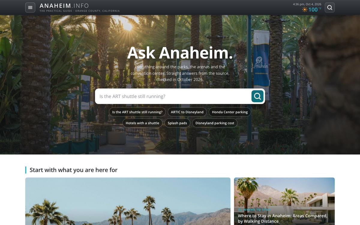 The anaheim.info home page