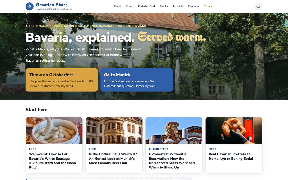 The bavarianbistro.com home page