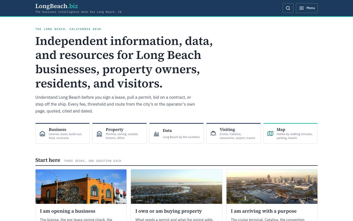 The longbeach.biz home page